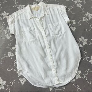 Cloth & Stone short-sleeve lyocell button-down shirt white Sz XS